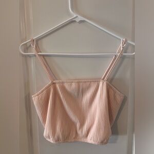 Kittenish pleated peach crop top